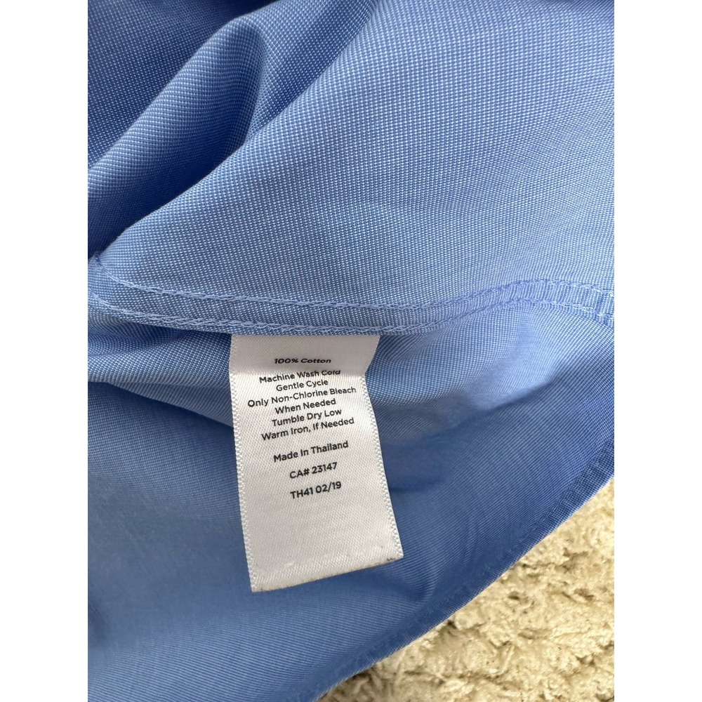 Talbots Non Iron Slightly Fitted Blue Long Sleeve‎ Button Up Shirt Women's 20 - Picture 9 of 9